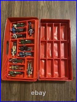 VINTAGE G. I. Joe Collectors Case 1984 With Figures Holds 24 Tara Toy W 12 Fig Lot