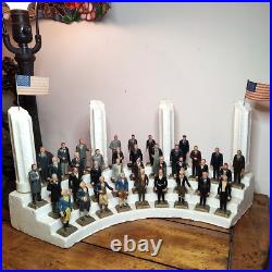 VINTAGE MARX TOY PRESIDENTS OF THE US SET 1-37 + ORIGINAL DISPLAY STAND Read