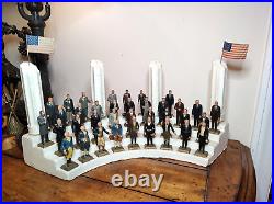 VINTAGE MARX TOY PRESIDENTS OF THE US SET 1-37 + ORIGINAL DISPLAY STAND Read