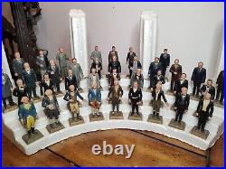 VINTAGE MARX TOY PRESIDENTS OF THE US SET 1-37 + ORIGINAL DISPLAY STAND Read