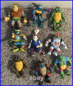 VINTAGE Playmates 1990s TMNT Action Figure Lot 25 Figures + Accessories RARE VTG