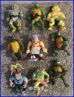 VINTAGE Playmates 1990s TMNT Action Figure Lot 25 Figures + Accessories RARE VTG