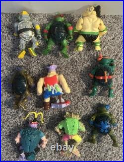 VINTAGE Playmates 1990s TMNT Action Figure Lot 25 Figures + Accessories RARE VTG