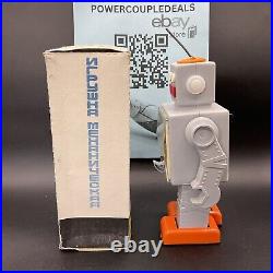 VINTAGE RUSSIAN TOY MUSEUM SOVIET UNION POGOT WIND UP ROBOT With KEY & BOX WORKS 2