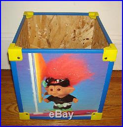 VINTAGE TROLL Chest DOLL BOX Figure Toy Storage Container Wood Plastic ART