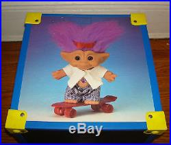 VINTAGE TROLL Chest DOLL BOX Figure Toy Storage Container Wood Plastic ART