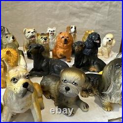 VTG 1988 NEW-RAY Dog Novelty Collectible Rubber Toy Figurine Lot Of 36