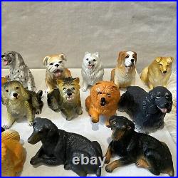 VTG 1988 NEW-RAY Dog Novelty Collectible Rubber Toy Figurine Lot Of 36