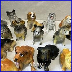 VTG 1988 NEW-RAY Dog Novelty Collectible Rubber Toy Figurine Lot Of 36