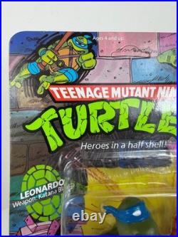 VTG 1988 TMNT Leonardo Action Figure Playmates Toys NMOC 10 Back UNPUNCHED