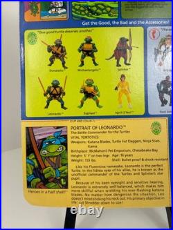 VTG 1988 TMNT Leonardo Action Figure Playmates Toys NMOC 10 Back UNPUNCHED