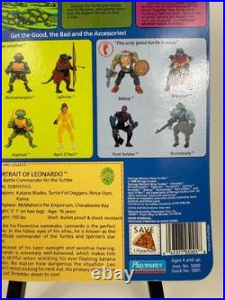 VTG 1988 TMNT Leonardo Action Figure Playmates Toys NMOC 10 Back UNPUNCHED