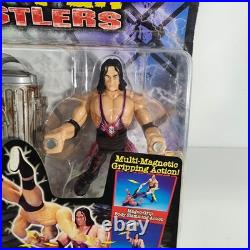 VTG Grip n Flip WCW Lex Luger Bret Hart Wrestling Action Figures IOB 90s Toy Biz