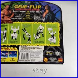 VTG Grip n Flip WCW Lex Luger Bret Hart Wrestling Action Figures IOB 90s Toy Biz