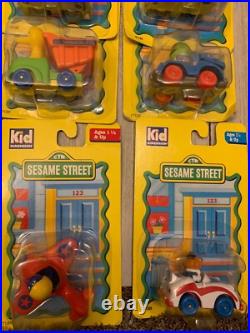 VTG Lot of 10 Sesame Street Kid Dimension Diecast Car Plane Bus Bulldozer