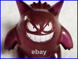 VTG Pokemon Gengar Tomy Figure Clear Translucent Red Burgundy Toy 2 Moncolle