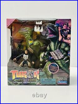 VTG Turok Dinosaur Hunter Carl Fireseed Figure with Spinosaurus Playmates 1999