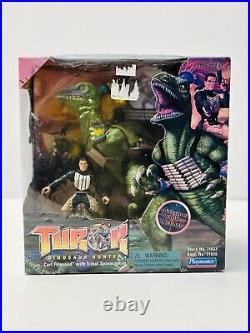 VTG Turok Dinosaur Hunter Carl Fireseed Figure with Spinosaurus Playmates 1999