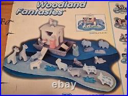 VTG WOODLAND FANTASIES Deluxe NOAH'S ARK 20 Piece Wooden Playset 32017 Bible Toy