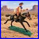 Very Rare Timpo Toys England Cowboy Riding Black Horse Western Figure 1970s Vtg