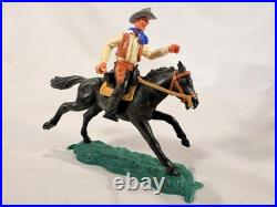 Very Rare Timpo Toys England Cowboy Riding Black Horse Western Figure 1970s Vtg