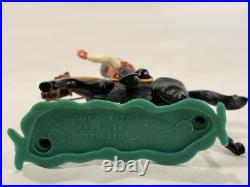 Very Rare Timpo Toys England Cowboy Riding Black Horse Western Figure 1970s Vtg