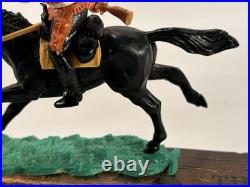 Very Rare Timpo Toys England Cowboy Riding Black Horse Western Figure 1970s Vtg