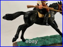 Very Rare Timpo Toys England Cowboy Riding Black Horse Western Figure 1970s Vtg