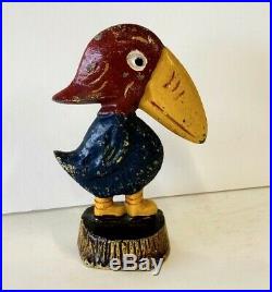 ViNtAgE Toy Cast Iron KU JAYHAWK Paperweight Kansas University Mascot Figure