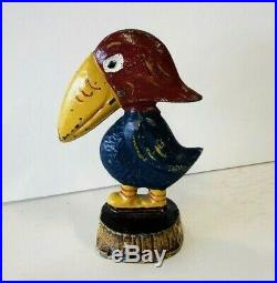 ViNtAgE Toy Cast Iron KU JAYHAWK Paperweight Kansas University Mascot Figure