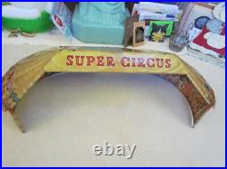 Vintage 1950's Marx Super Circus Tent with 2 Side Shows & 18 Figures No Flags