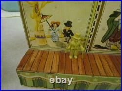 Vintage 1950's Marx Super Circus Tent with 2 Side Shows & 18 Figures No Flags