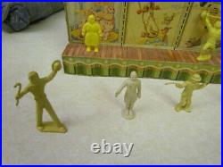 Vintage 1950's Marx Super Circus Tent with 2 Side Shows & 18 Figures No Flags