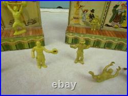 Vintage 1950's Marx Super Circus Tent with 2 Side Shows & 18 Figures No Flags
