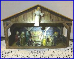 Vintage 1950'sMARX Tin Nativity Set Manger Christmas Decor Toy Figures Holiday