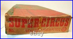 Vintage 1950s Marx SUPER CIRCUS Tin Litho Tent PLAYSET Figures 4320 Original BOX