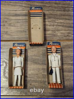 Vintage 1950s Renwal Doctor And Nurse Figures NEW 4 Figurine 44 Made in USA