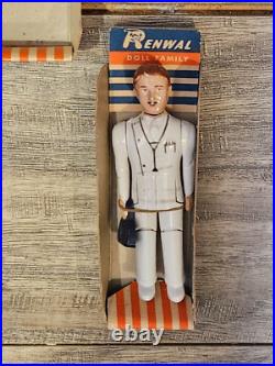 Vintage 1950s Renwal Doctor And Nurse Figures NEW 4 Figurine 44 Made in USA