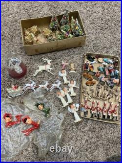 Vintage 1960's Toy Soldiers, Santa, Elves, Nativity Figures Lot Christmas Decor