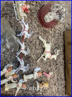 Vintage 1960's Toy Soldiers, Santa, Elves, Nativity Figures Lot Christmas Decor