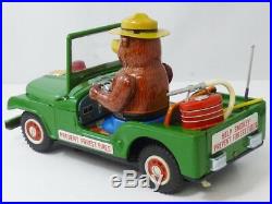 Vintage 1960s Nomura Toy SMOKEY BEAR JEEP Tin Toy Original box from Japan F/S