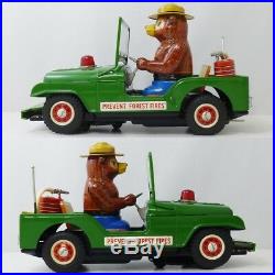 Vintage 1960s Nomura Toy SMOKEY BEAR JEEP Tin Toy Original box from Japan F/S