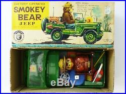 Vintage 1960s Nomura Toy SMOKEY BEAR JEEP Tin Toy Original box from Japan F/S