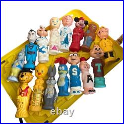 Vintage 1960s Soaky Hanna Barbera Colgate Figures Lot of 15 Soap Bottles