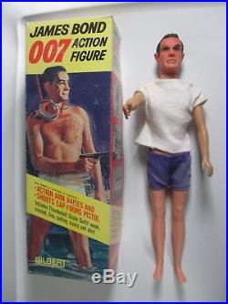 Vintage 1965 Gilbert James Bond 007 Action Figure With Box