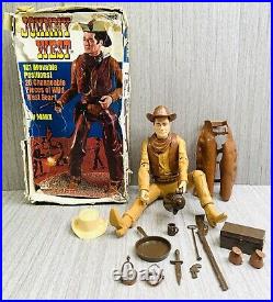 Vintage 1965 Johnny West Cowboy Action Figure And Accessories Marx Toy