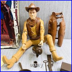 Vintage 1965 Johnny West Cowboy Action Figure And Accessories Marx Toy