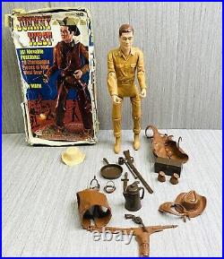 Vintage 1965 Johnny West Cowboy Action Figure And Accessories Marx Toy