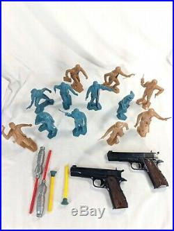 Vintage 1966 Marx The Man from U. N. C. L. E. MGM 12 Figures and Plastic Dart Guns