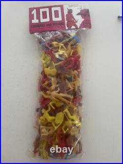 Vintage 1967 Cowboys And Indians Toy Figures Sealed